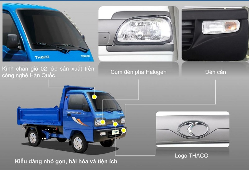 Ngoại thất xe tải thaco towner 800