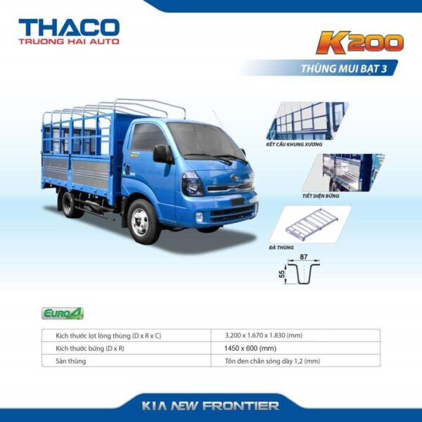XE TẢI KIA K200 THÙNG MUI BẠT 5 BỬNG | TẢI 990KG-1950KG | ĐỜI 2026
